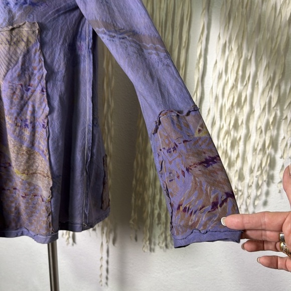 Gregory Parkinson Hand Dyed Lagenlook Art To Wear Cotton Blouse Small - Picture 3 of 8